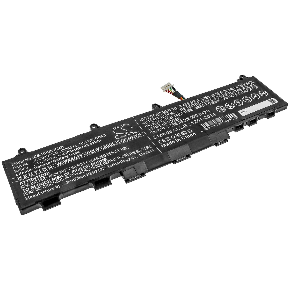 Cameron Sino CC03XL, CC03053XL, HSTNN-DB9Q, HSTNN-IB9F, HSTNN-LB8Q, HSTNN-UB8W Battery Replacement [CS-HPE835NB]