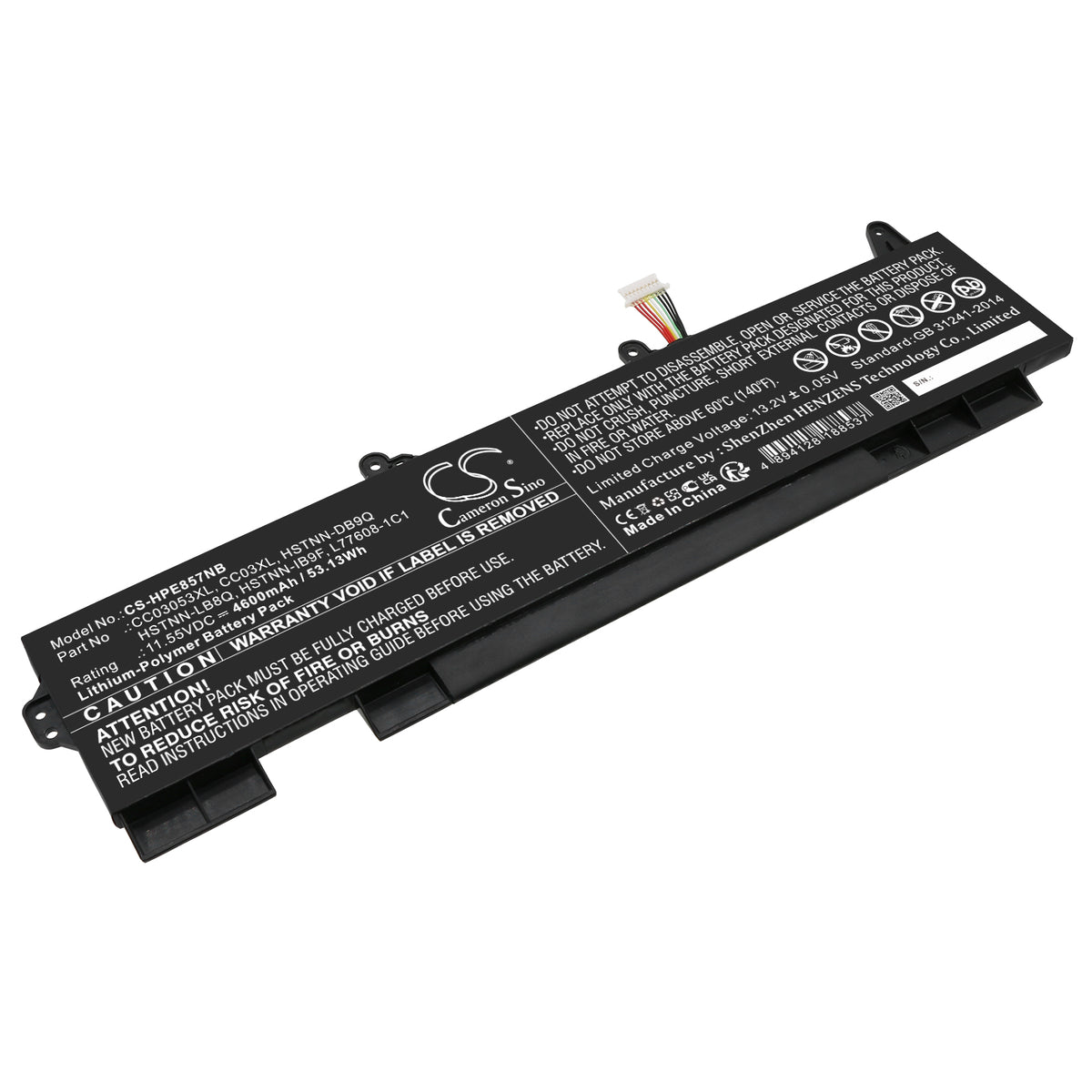 Cameron Sino CC03XL, CC03053XL, HSTNN-DB9Q, HSTNN-IB9F, HSTNN-LB8Q, L77608-1C1 Battery Replacement [CS-HPE857NB]