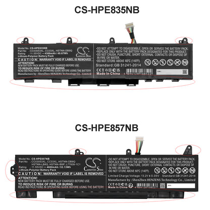 Cameron Sino CC03XL, CC03053XL, HSTNN-DB9Q, HSTNN-IB9F, HSTNN-LB8Q, L77608-1C1 Battery Replacement [CS-HPE857NB]