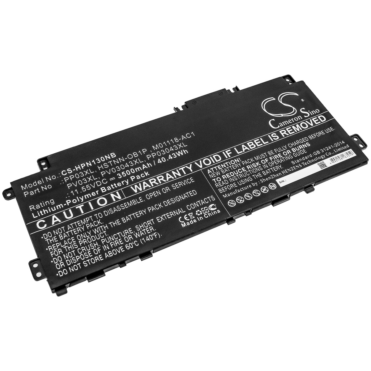 Cameron Sino HP Pavilion 13-BB 14-DV 15-EH PP03XL PV03XL Battery Replacement [CS-HPN130NB]