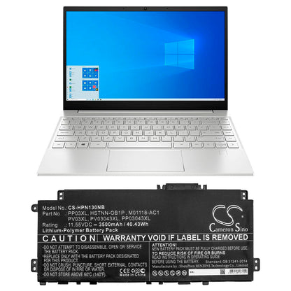 Cameron Sino HP Pavilion 13-BB 14-DV 15-EH PP03XL PV03XL Battery Replacement [CS-HPN130NB]