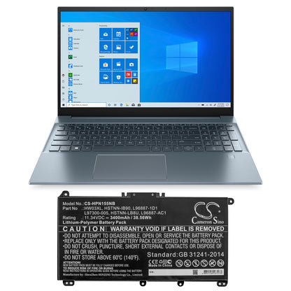 Cameron Sino HP Pavilion 15 15-EG0000 HW03XL HSTNN-IB9O Battery Replacement [CS-HPN155NB]