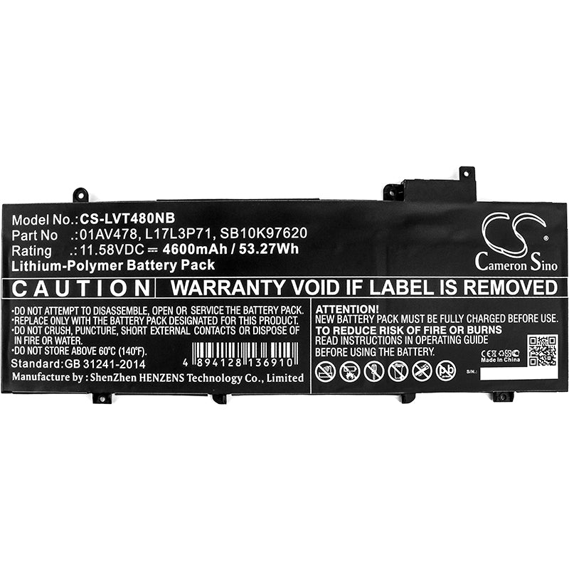 Cameron Sino 01AV478, L17L3P71, SB10K97620 Battery Replacement [CS-LVT480NB]