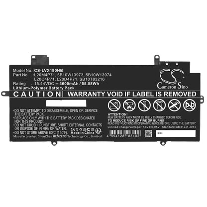 Cameron Sino Lenovo ThinkPad X1 Carbon Gen 9 Gen 10 X1 Yoga Gen 6 Gen 7 L20M4P71 L20C4P71 Battery Replacement [CS-LVX190NB]