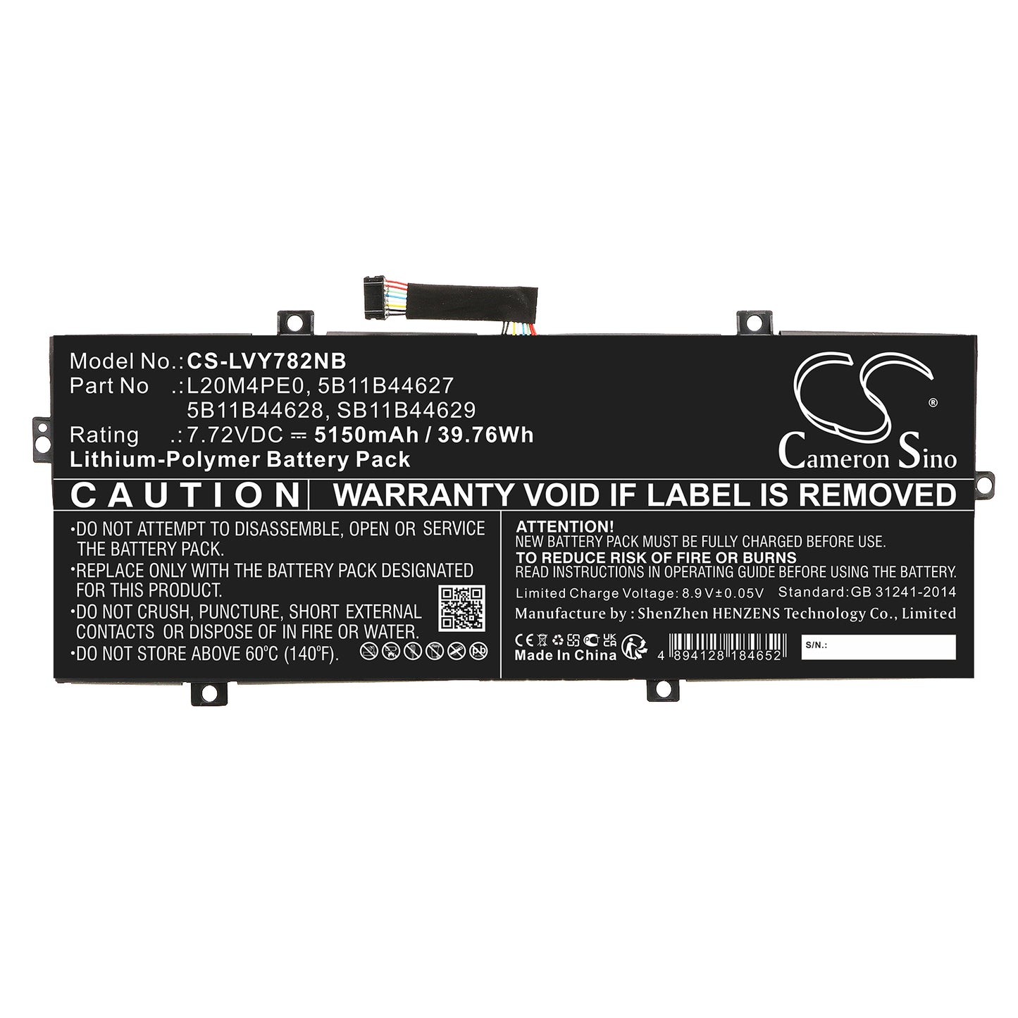 Cameron Sino L20M4PE0, 5B11B44627, 5B11B44628, SB11B44629 Battery Replacement [CS-LVY782NB]