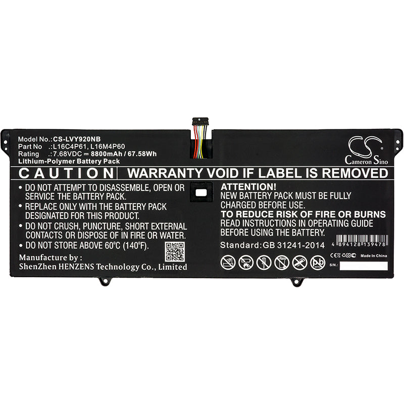Cameron Sino L16C4P61, L16M4P60, 5B10N01565 Battery Replacement [CS-LVY920NB]