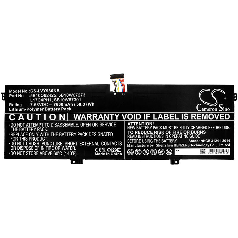 Cameron Sino Lenovo Yoga C930 7 Pro L17C4PH1 L17M4PH1 L17M4PH2 Battery Replacement [CS-LVY930NB]