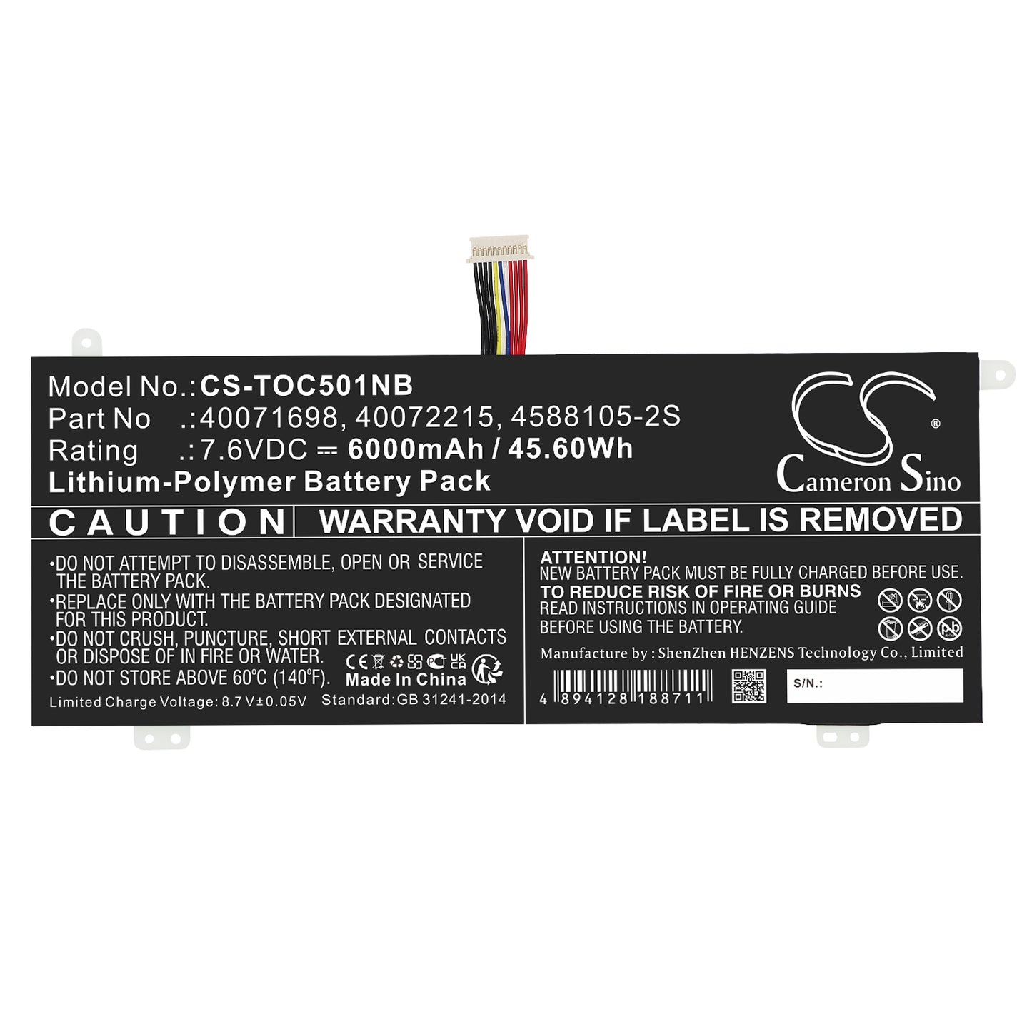 Cameron Sino CS-TOC501NB Battery – Compatible Replacement