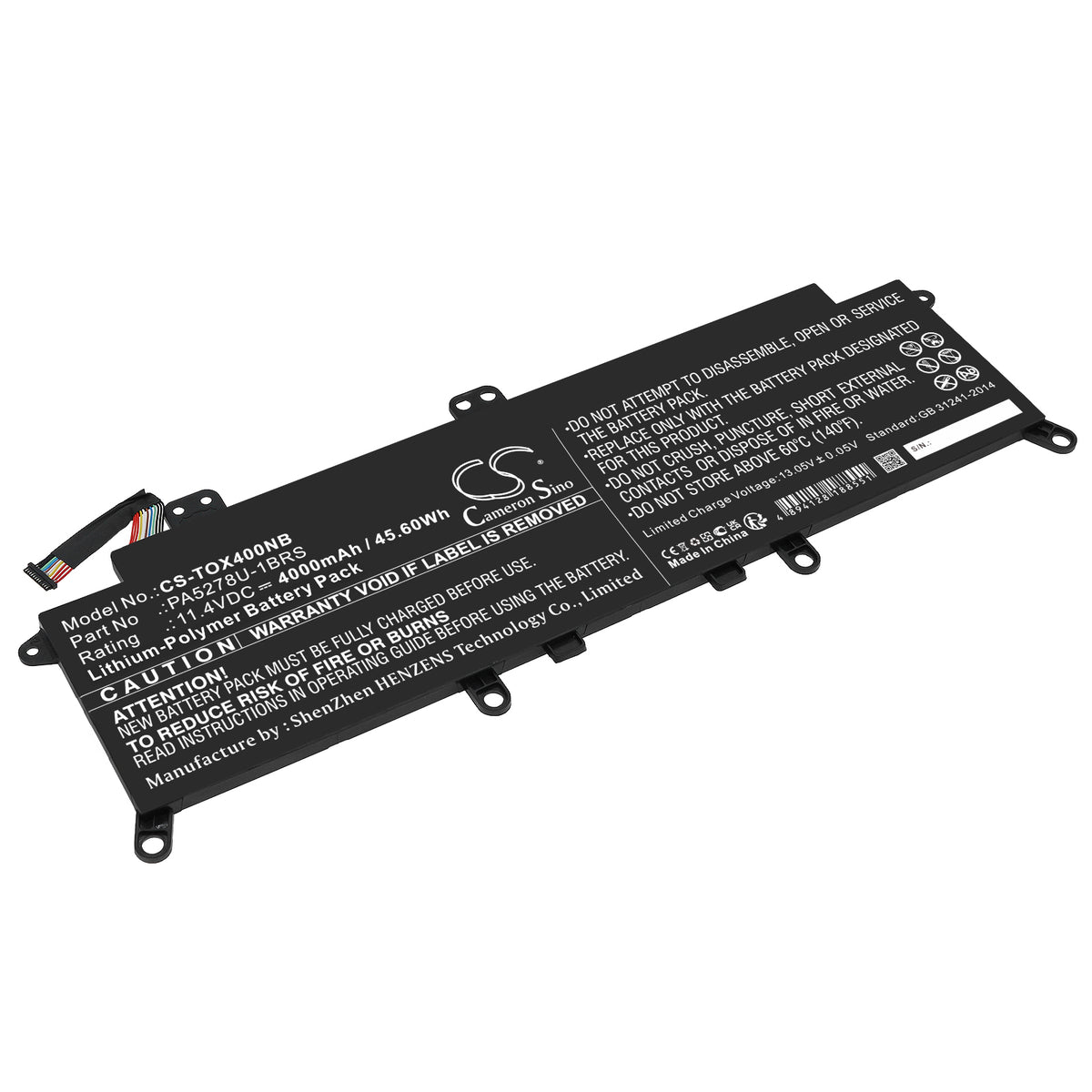 Cameron Sino PA5278U-1BRS Battery Replacement [CS-TOX400NB]