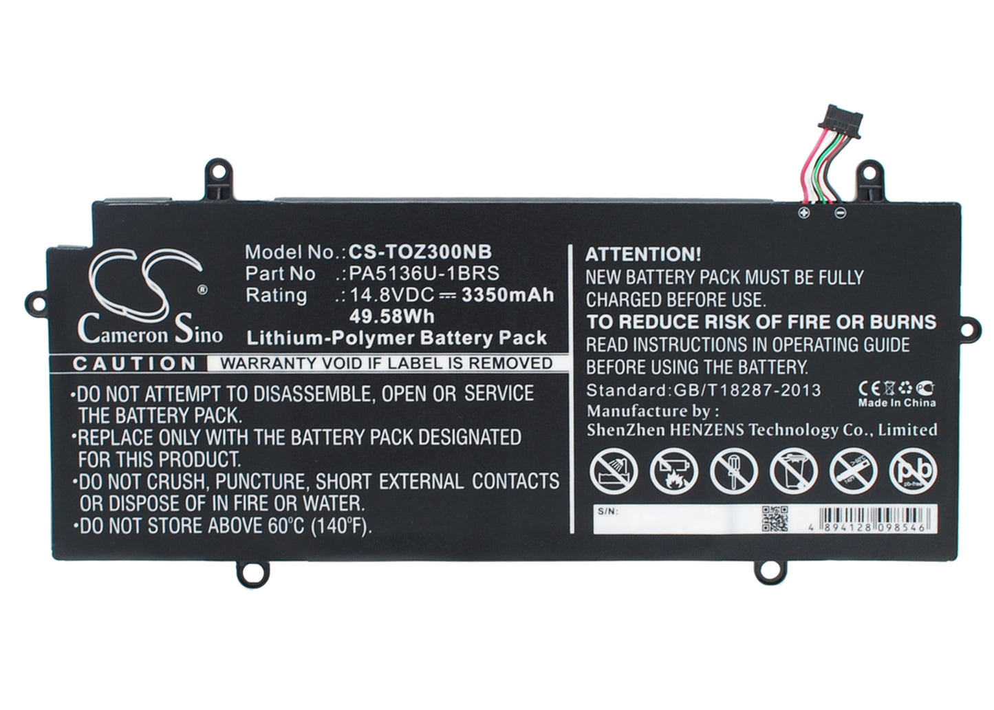 Cameron Sino CS-TOZ300NB Battery – Compatible Replacement