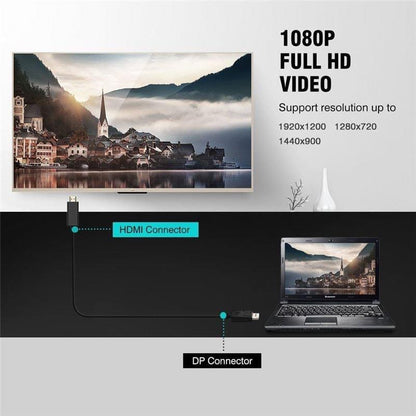 Displayport DP to HDMI 1.8M Cable Male to Male 1080p Full HD High Speed