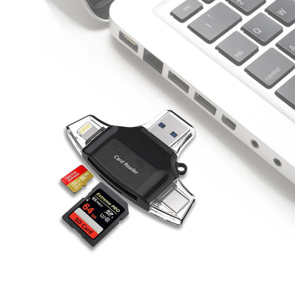 4 In 1 High-Speed Micro SD Card Reader Flash Drive For iPhone iPad Android TypeC