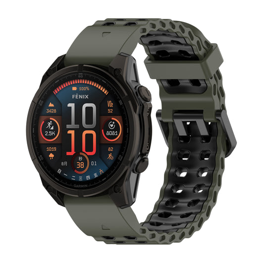 [22mm] Garmin Fenix Quickfit Ocean Silicone Sport Watch Strap (Dark Green)