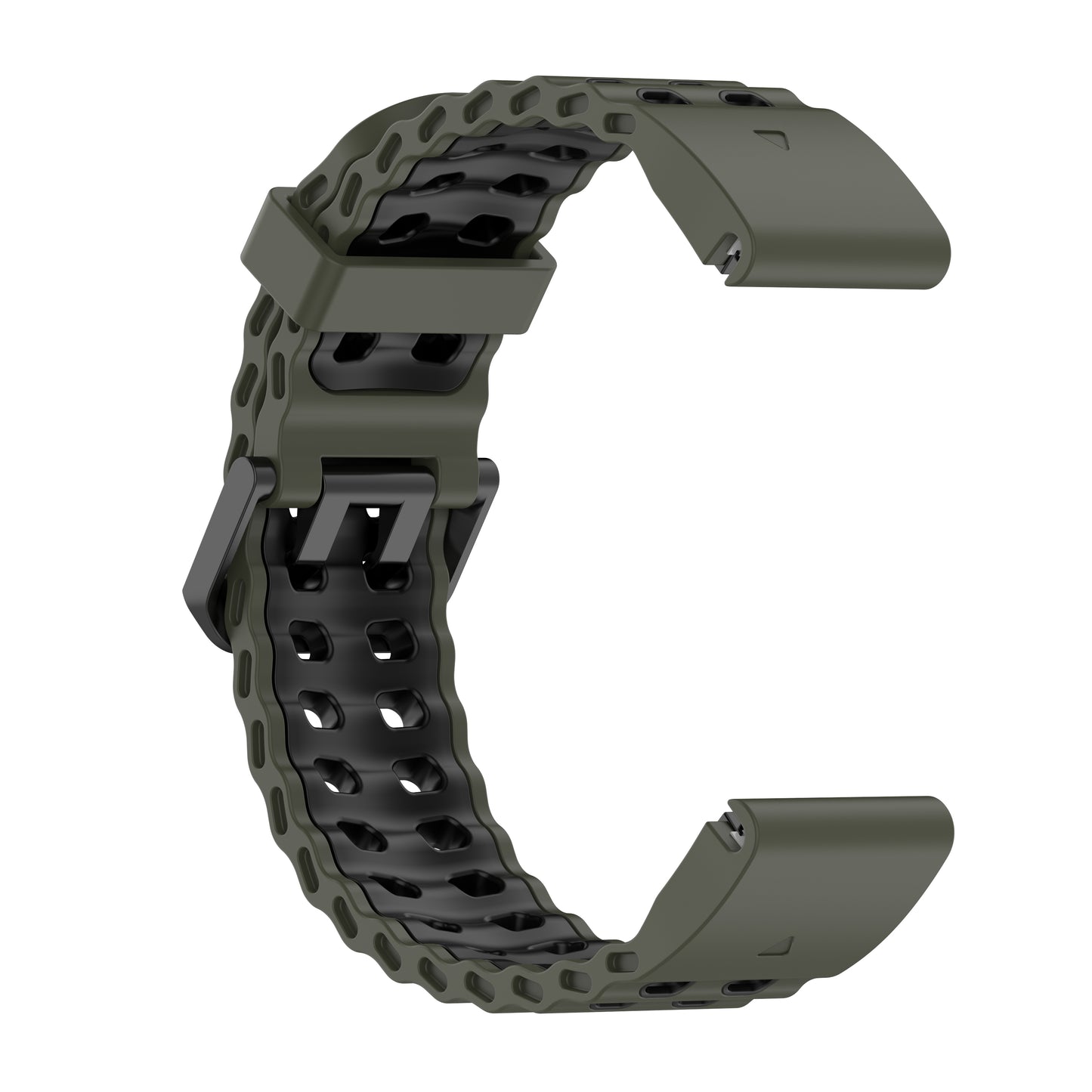 [22mm] Garmin Fenix Quickfit Ocean Silicone Sport Watch Strap (Dark Green)