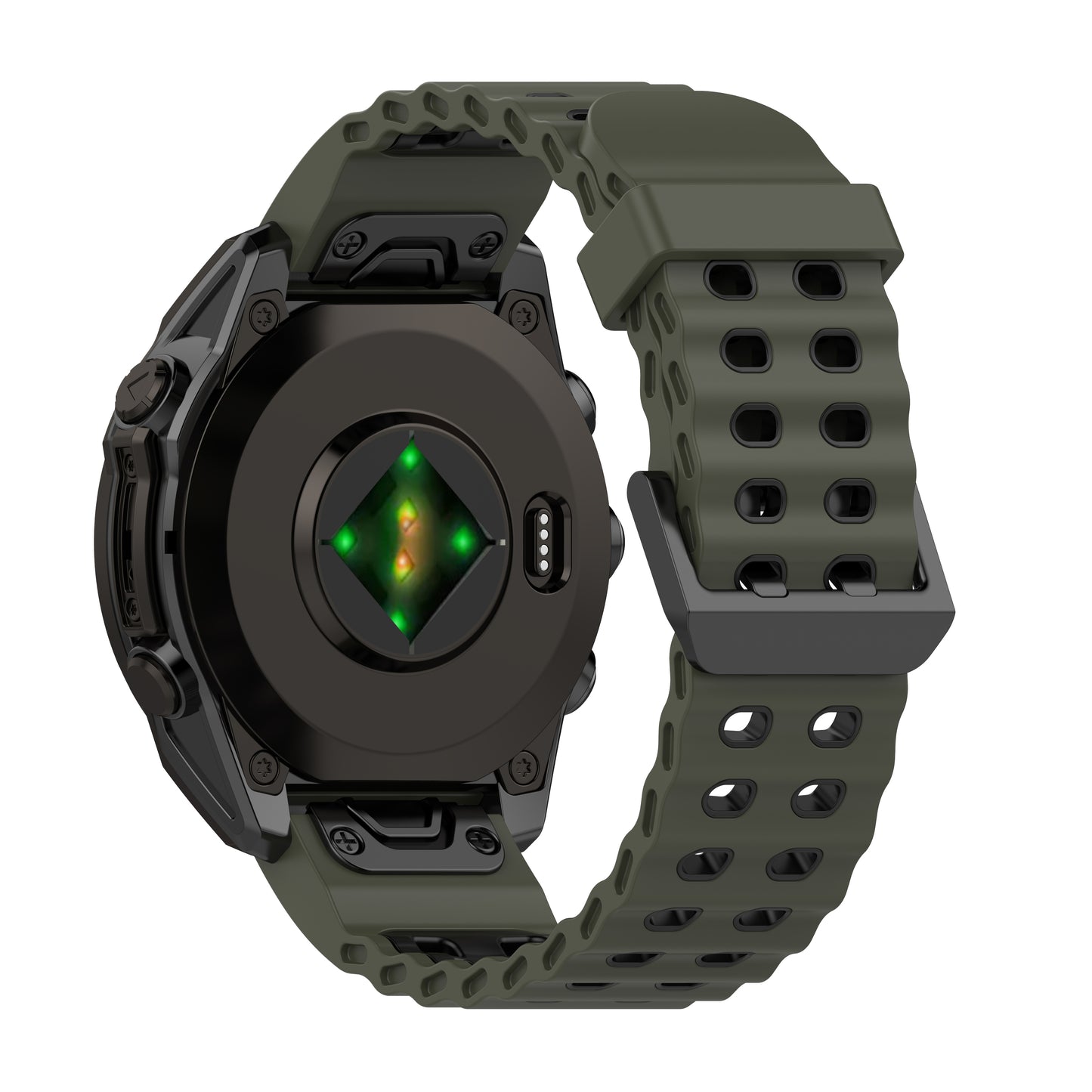 [22mm] Garmin Fenix Quickfit Ocean Silicone Sport Watch Strap (Dark Green)