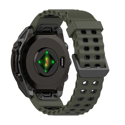 [22mm] Garmin Fenix Quickfit Ocean Silicone Sport Watch Strap (Dark Green)