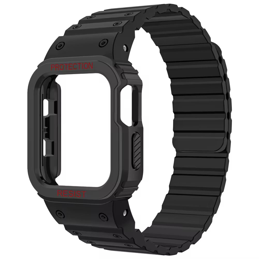 Magnetic Strap For Apple Watch Ultra 49mm Band With Bumper Case Silicone Rugged Sport Band