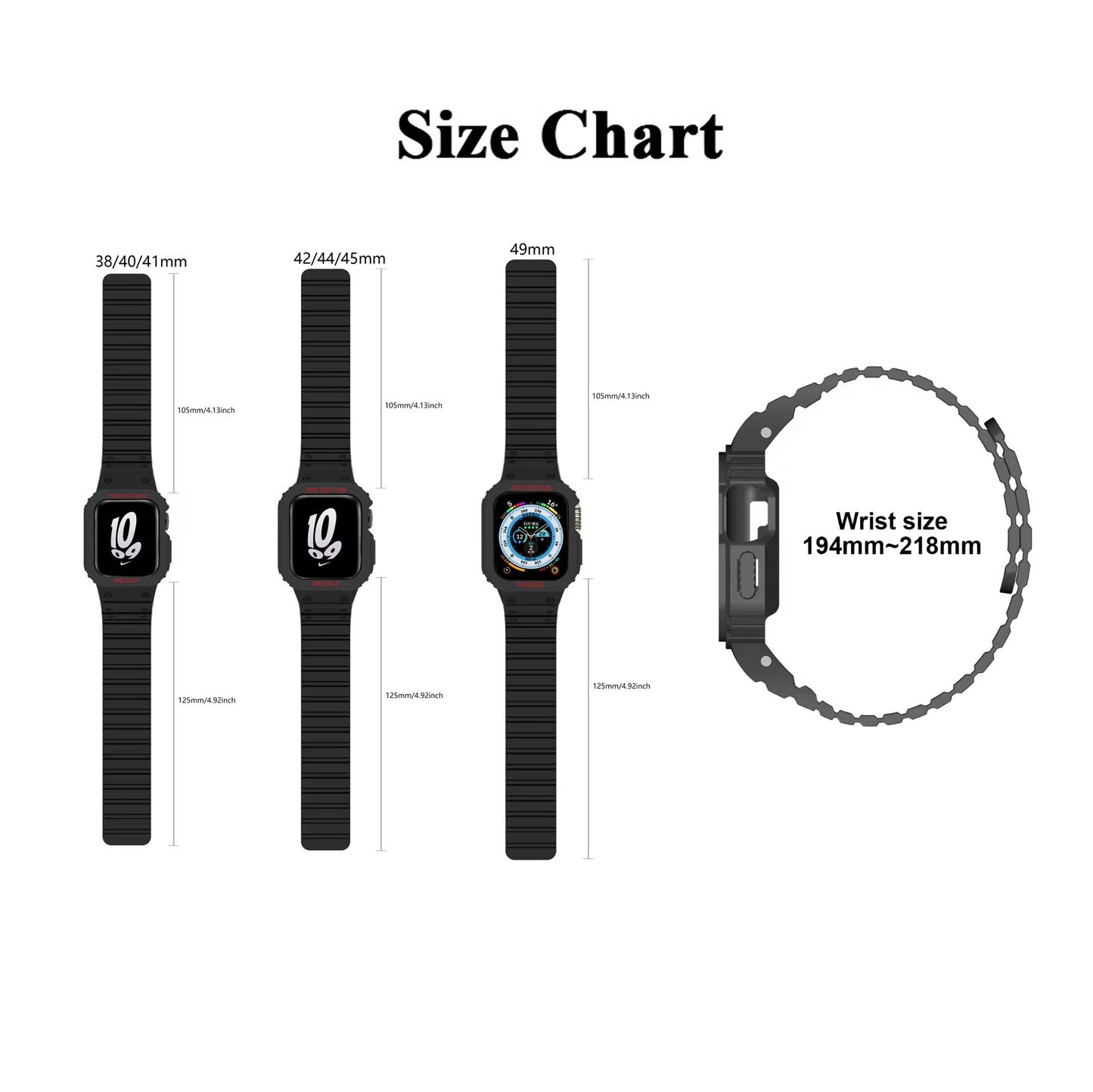 Magnetic Strap For Apple Watch Ultra 49mm Band With Bumper Case Silicone Rugged Sport Band