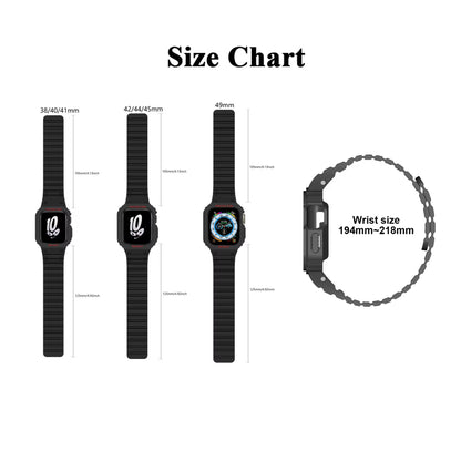 Magnetic Strap For Apple Watch Ultra 49mm Band With Bumper Case Silicone Rugged Sport Band