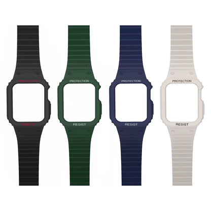 Magnetic Strap For Apple Watch Ultra 49mm Band With Bumper Case Silicone Rugged Sport Band