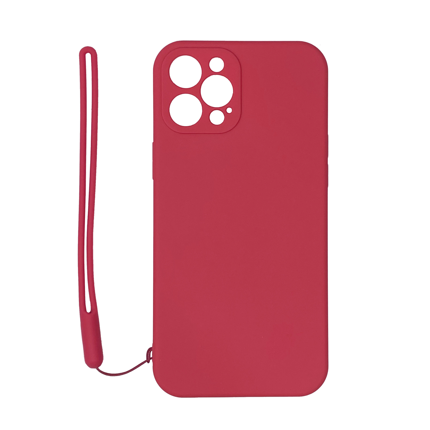 Silicone Cover Thin Soft Case Slim With Lanyard - For iPhone 12 Pro Max