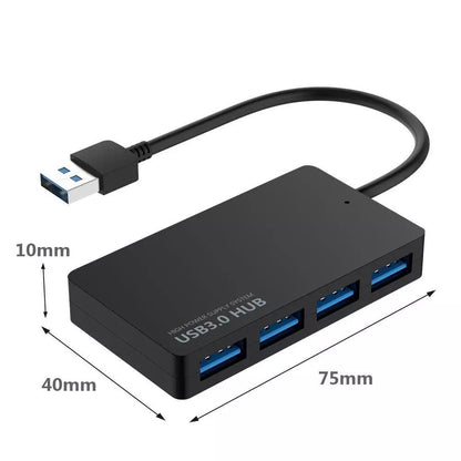 Multi USB 3.0 Hub 4 Port High Speed Slim Compact Expansion Smart Splitter Laptop