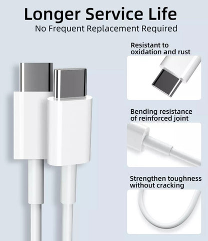 1M/2M Type C to USB-C Cable Charge Charging Fast Charger