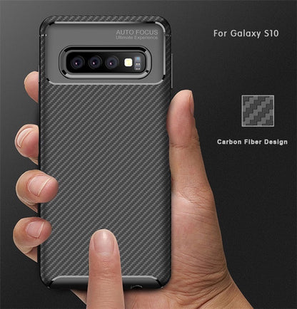 Slim Carbon Fiber TPU Soft Slim Case For Samsung Phone Cover S20 S10 S9 Plus Ultra Note 10 Note 9
