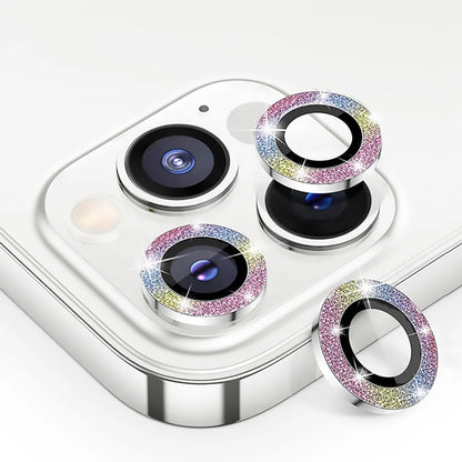 For iPhone Metal Camera Len Glitter Cover Glass Protector Bling