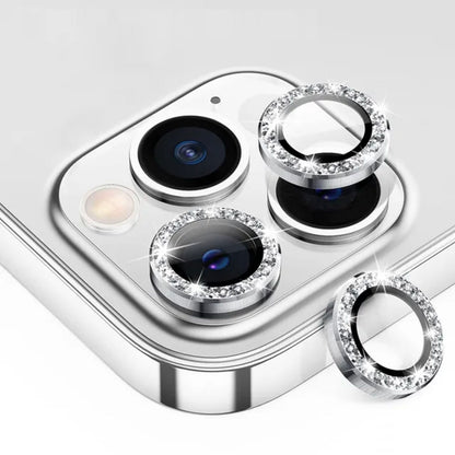 For iPhone Metal Camera Len Glitter Cover Glass Protector Bling