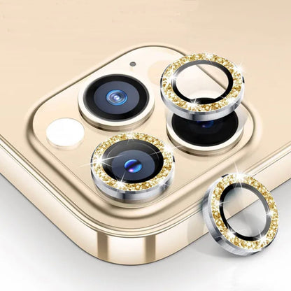 For iPhone Metal Camera Len Glitter Cover Glass Protector Bling