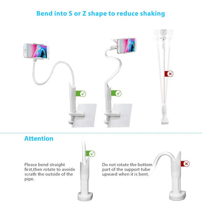 Mobile Phone Flexible 360° Clip Mount Stand Holder Bed Desktop Bracket Clamp