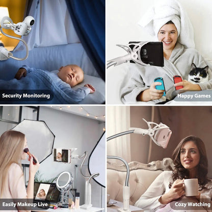 Mobile Phone Flexible 360° Clip Mount Stand Holder Bed Desktop Bracket Clamp