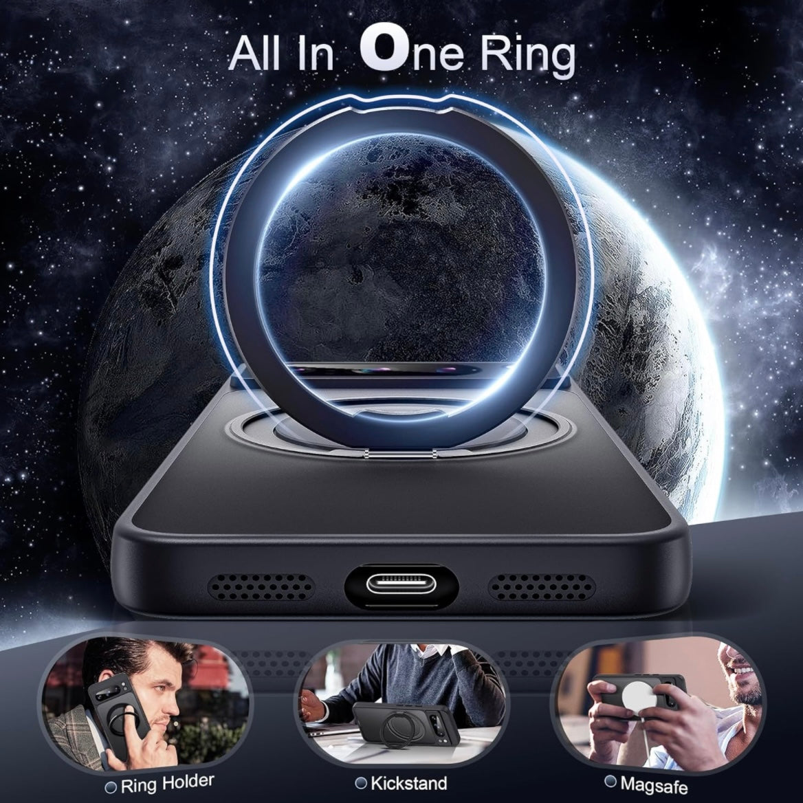 For Google Pixel 360°Rotatable Magnetic Ring Case Magsafe With Stand & Ring Holder