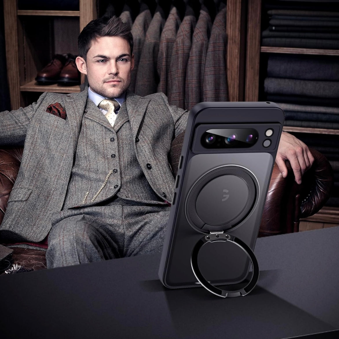 For Google Pixel 360°Rotatable Magnetic Ring Case Magsafe With Stand & Ring Holder