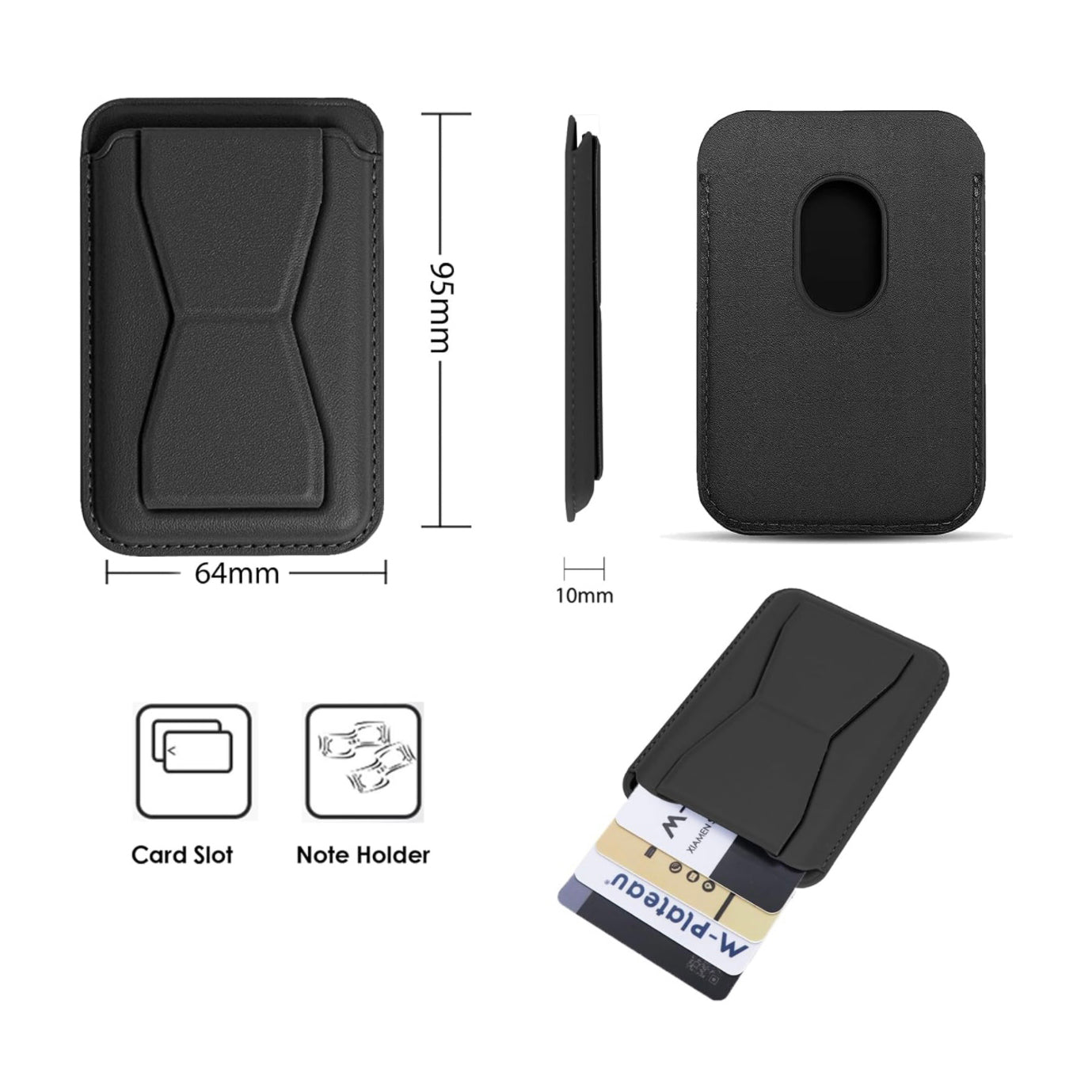 2-in-1 Magnetic Wallet MagSafe Card Holder Kickstand For Phone
