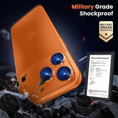 iPhone 17 Pro Max Camera Lens Protector, Military Grade Aluminum Alloy & Tempered Glass, Orange Titanium