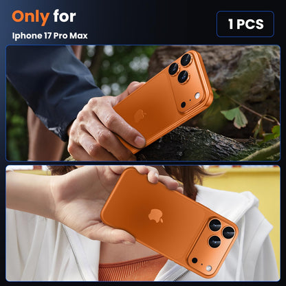 iPhone 17 Pro Max Camera Lens Protector, Military Grade Aluminum Alloy & Tempered Glass, Orange Titanium