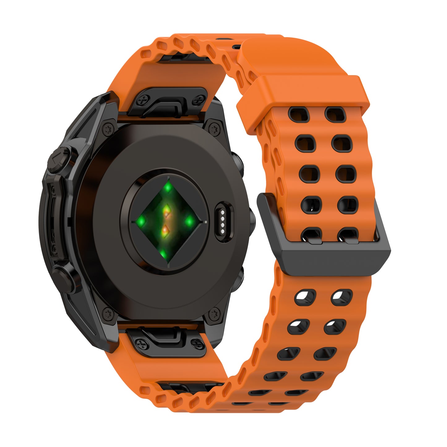 [22mm] Garmin Fenix Quickfit Ocean Silicone Sport Watch Strap (Orange)