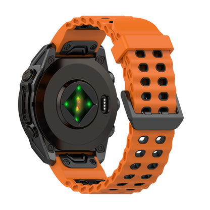 [22mm] Garmin Fenix Quickfit Ocean Silicone Sport Watch Strap (Orange)