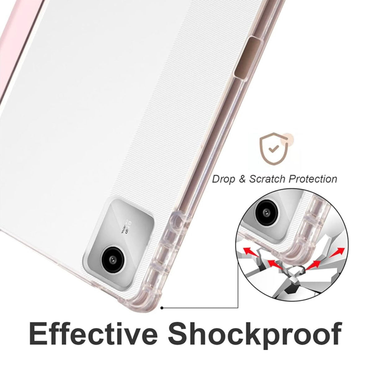 Smart Case for Lenovo Tab M11 11" 2024 TB330FU, Slim Tri-Fold Stand Cover with Pen Holder, Auto Wake/Sleep, Pink