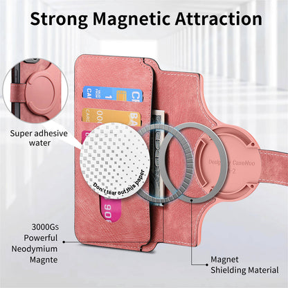 For Samsung Galaxy S26 Ultra (6.9”) Detachable Wallet Case Flip Leather Magsafe Magnetic Cover (Pink)