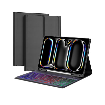 For iPad Pro 11 M4 (2024) / M5 (2025) RGB Backlit Bluetooth Keyboard Smart Cover Flip Case