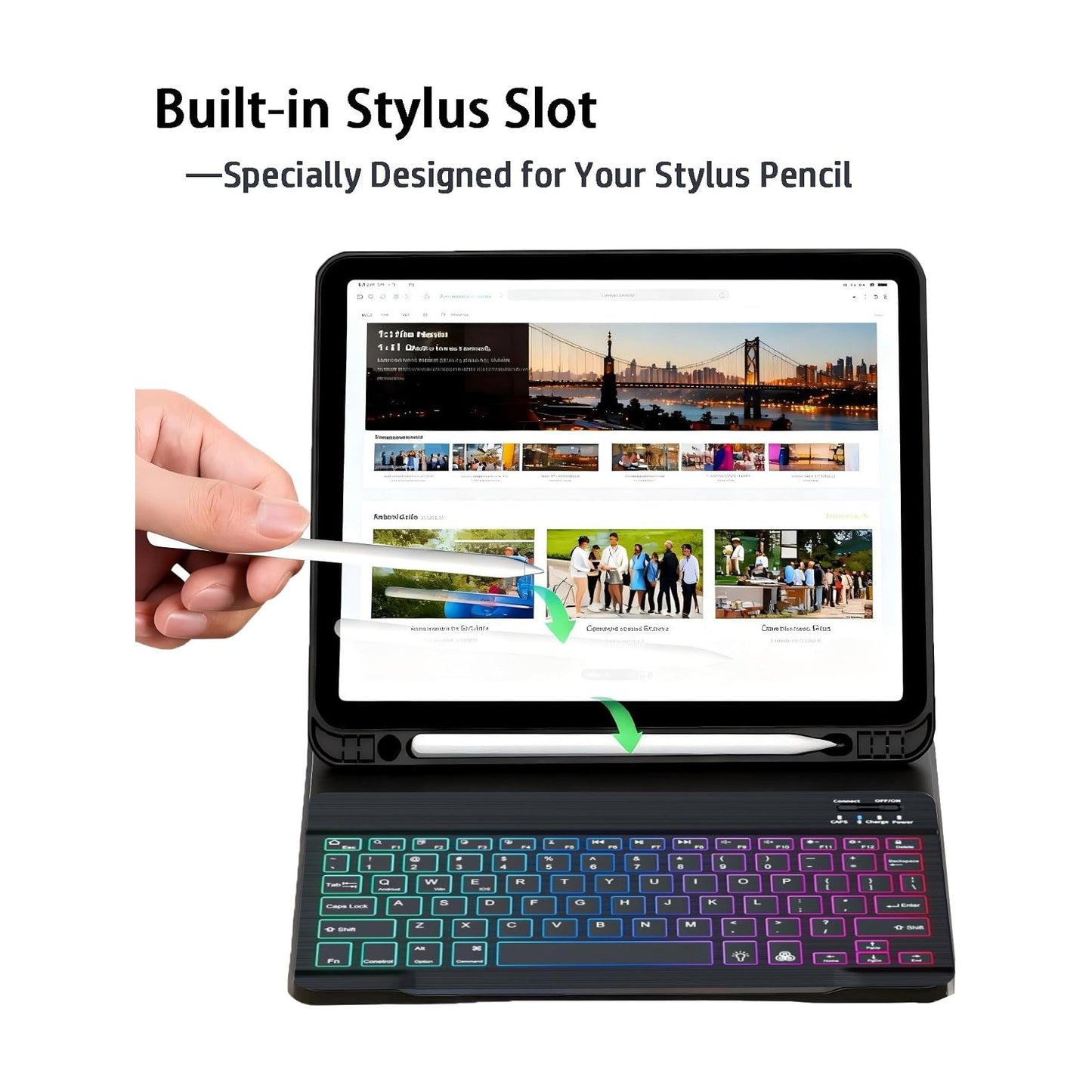For iPad Pro 11 M4 (2024) / M5 (2025) RGB Backlit Bluetooth Keyboard Smart Cover Flip Case