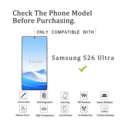 Tempered Glass For Samsung Galaxy S26 Ultra (6.9”) Clear Premium 9H HD Screen Protector