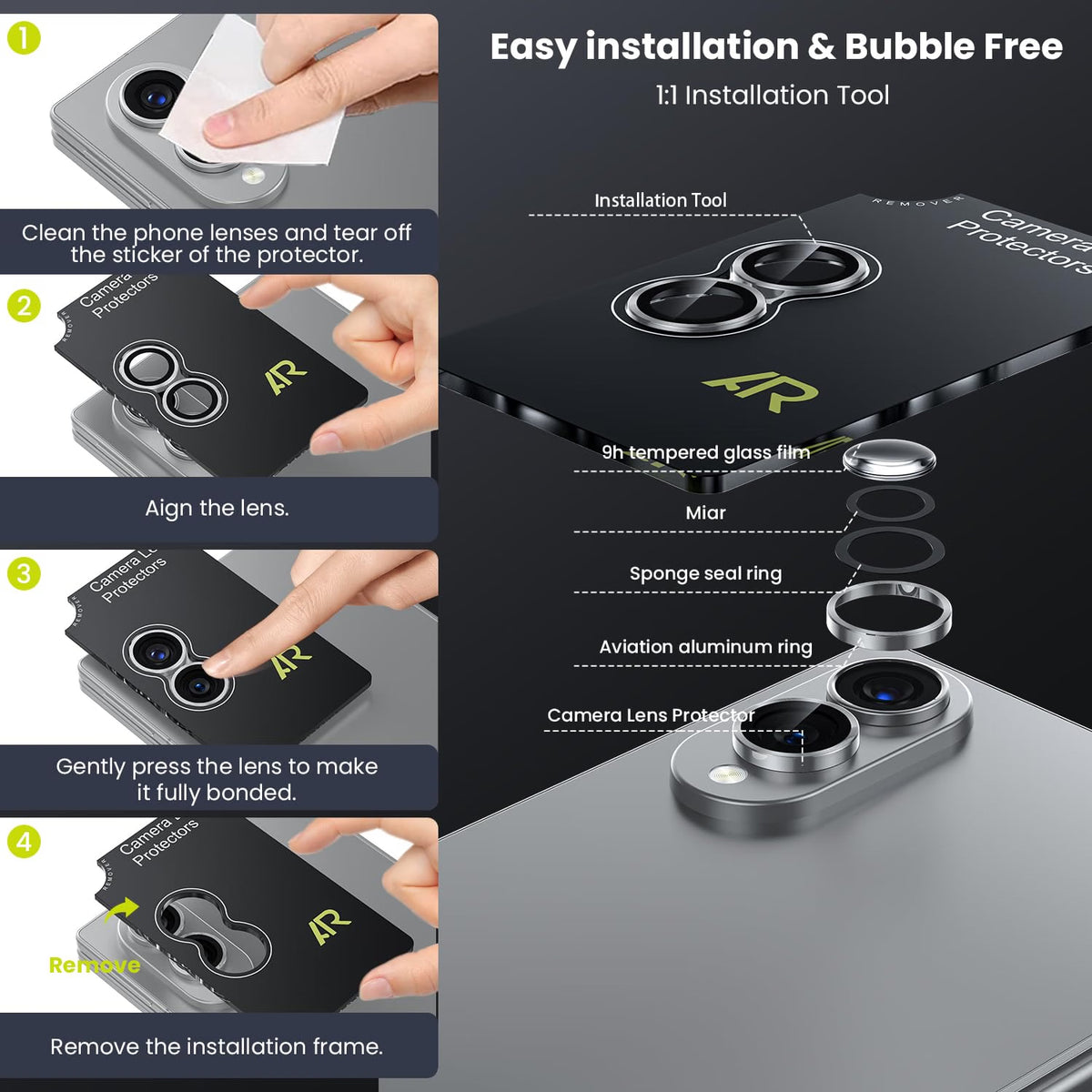 For Samsung Galaxy Z Fold 8 - Metal Camera Lens Glass Individual Eagle Protector Cover