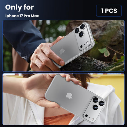 iPhone 17 Pro Max Camera Lens Protector, Military Grade Aluminum Alloy & Tempered Glass, Silver Titanium