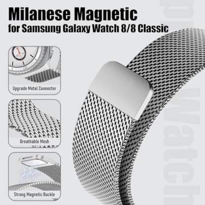 Samsung Galaxy Watch 8 40mm/44mm/Classic 46mm Stainless Steel Magnetic Milanese Loop Watch Band Strap