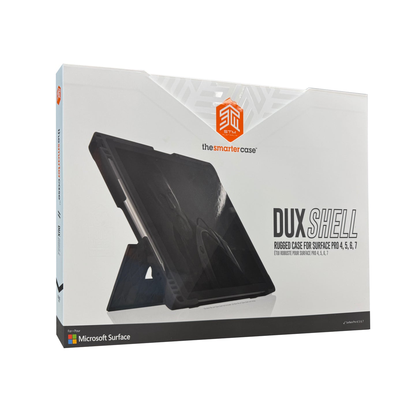 STM Dux Shell for Microsoft Surface Pro 4/5/6/7 - Rugged and Protective case with Pen Storage Slot (Black)