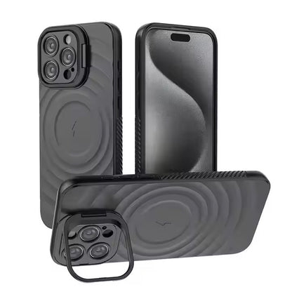 For Apple iPhone 16 Pro Max Magnetic Magsafe Case Back Camera Holder Cover - Black